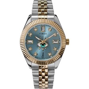 Jacquie Aiche x Timex watch blue Sunray Dial with Tribe Eye 36mm